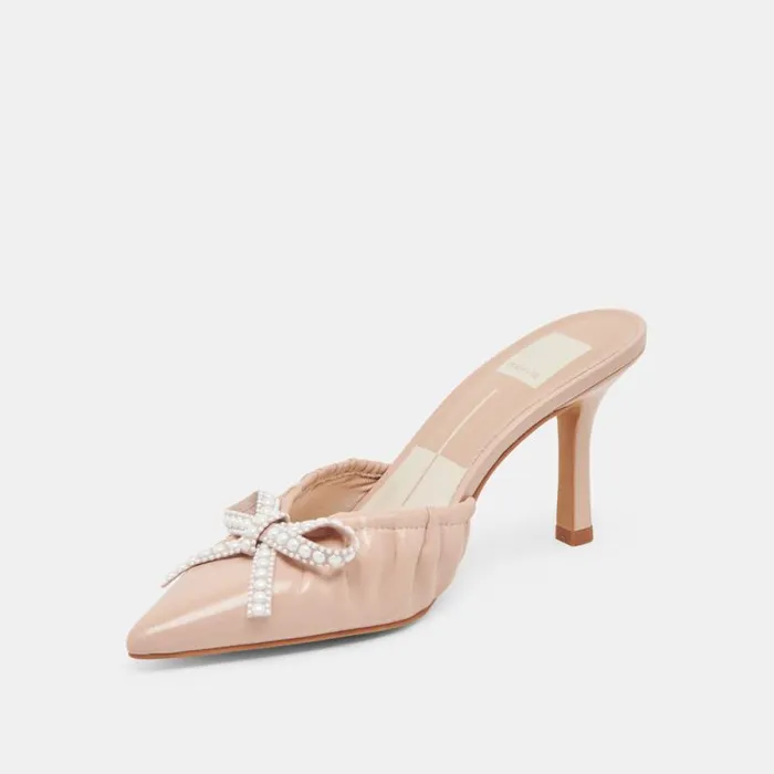 Dolce Vita Kairi Pearl Heels Blush Crinkle Patent Women Heels