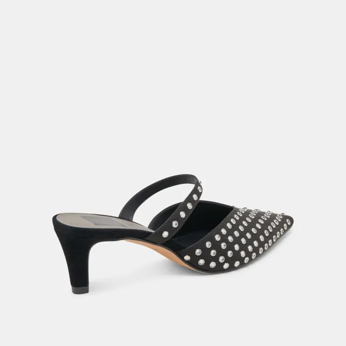 Dolce Vita Kanika Mid Crystal Stud Heels Black Crystal Women Heels