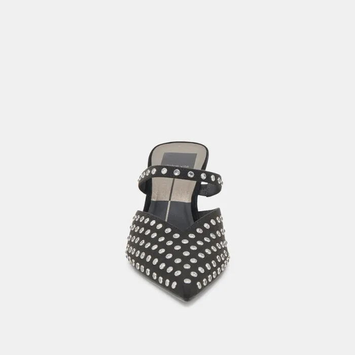 Dolce Vita Kanika Mid Crystal Stud Heels Black Crystal Women Heels