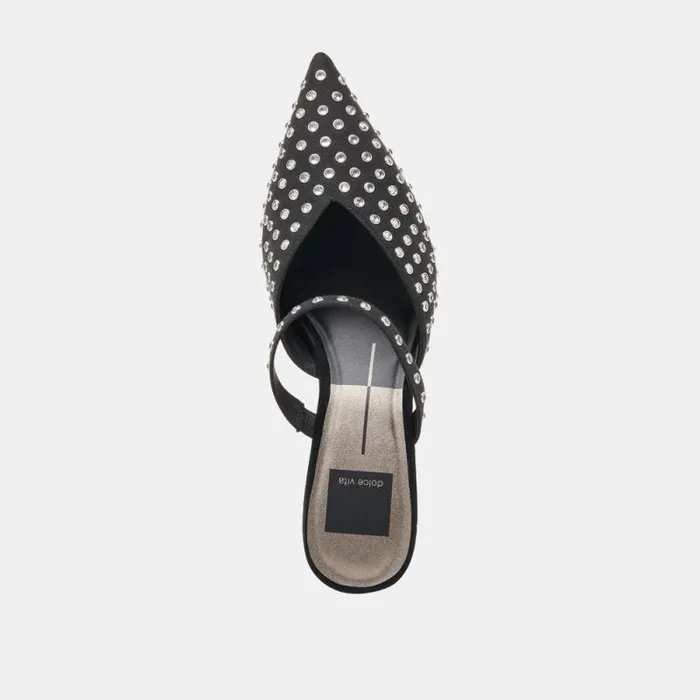 Dolce Vita Kanika Mid Crystal Stud Heels Black Crystal Women Heels
