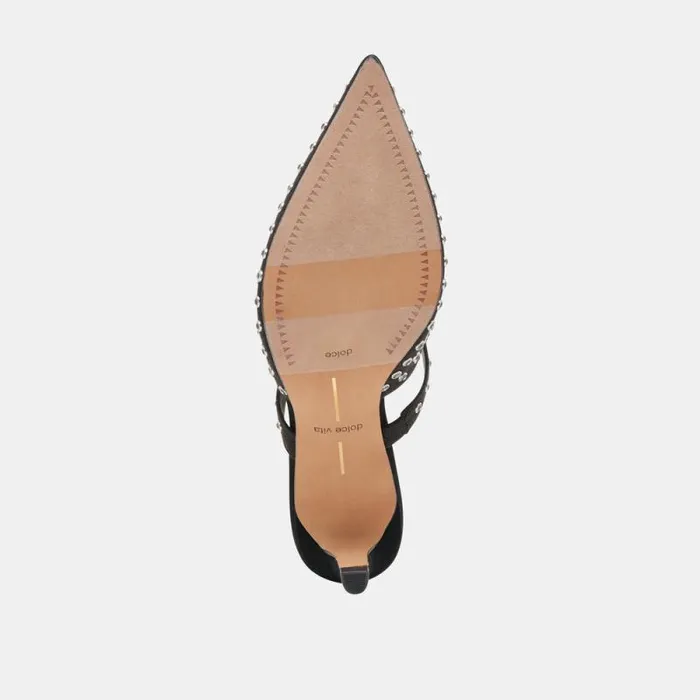Dolce Vita Kanika Mid Crystal Stud Heels Black Crystal Women Heels