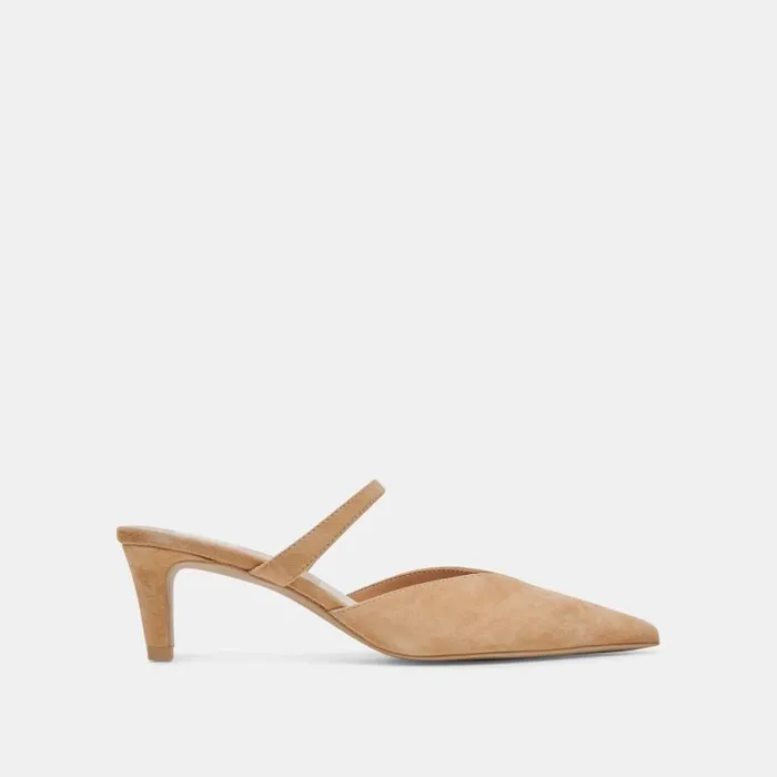 Dolce Vita Kanika Mid Heels Tan Suede Women Heels