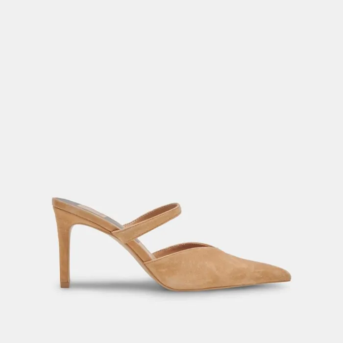 Dolce Vita Kanika Wide Heels Tan Suede Women Heels