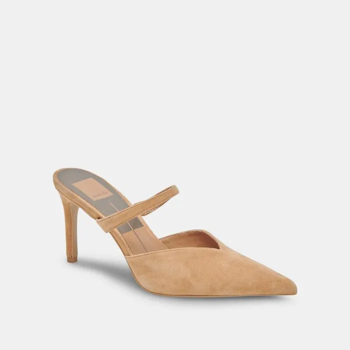 Dolce Vita Kanika Wide Heels Tan Suede Women Heels