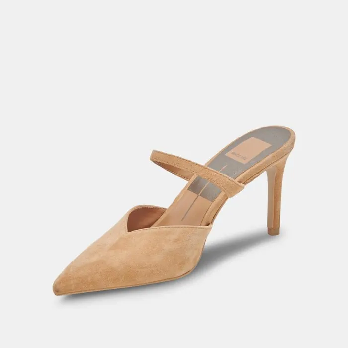 Dolce Vita Kanika Wide Heels Tan Suede Women Heels
