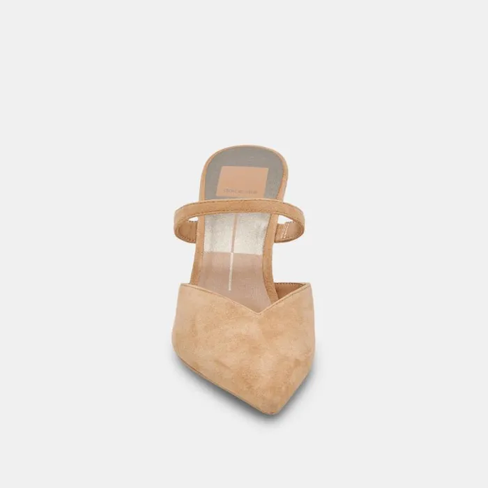 Dolce Vita Kanika Wide Heels Tan Suede Women Heels