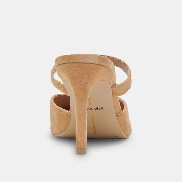 Dolce Vita Kanika Wide Heels Tan Suede Women Heels