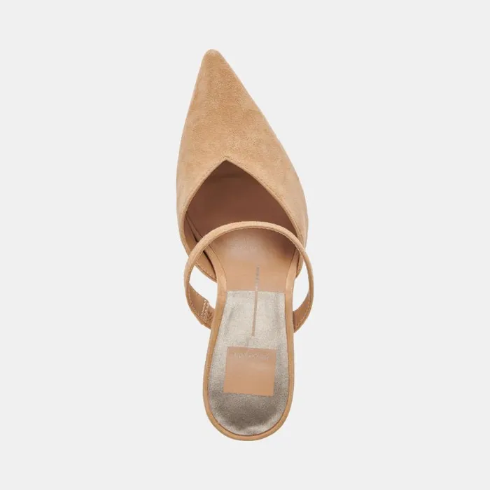 Dolce Vita Kanika Wide Heels Tan Suede Women Heels