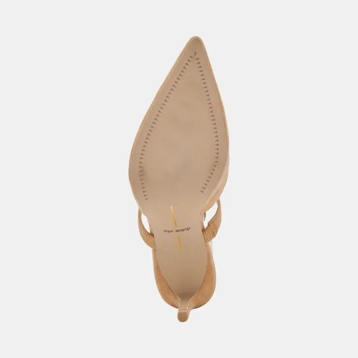 Dolce Vita Kanika Wide Heels Tan Suede Women Heels