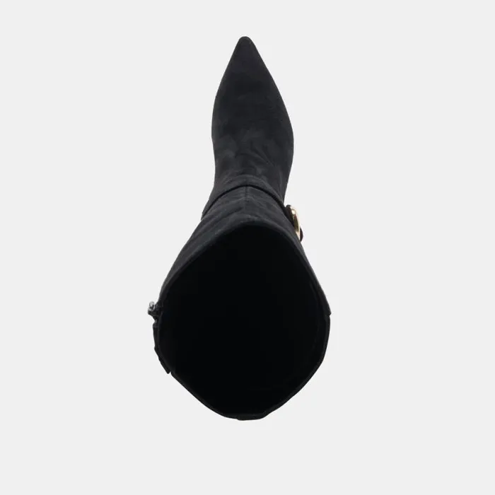 Dolce Vita Kinzy Wide Calf Boots Onyx Suede Women Boots and Booties