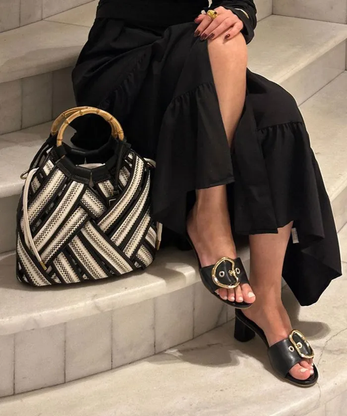 Dolce Vita Laika Heels Black Leather Women Sandals
