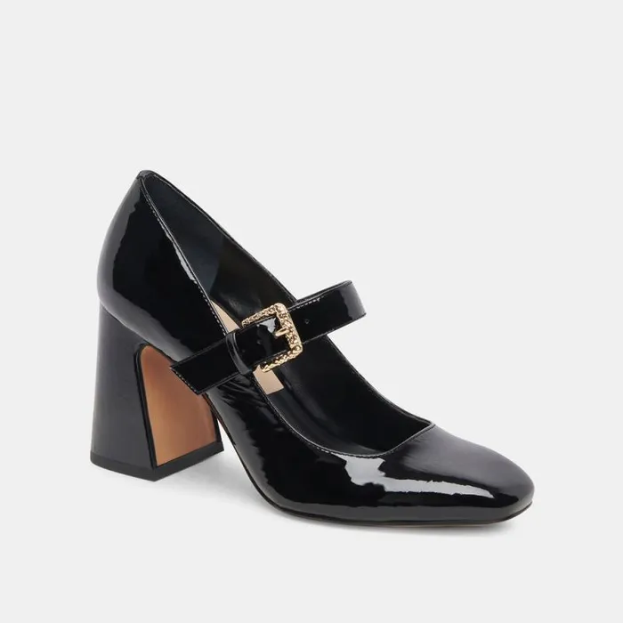 Dolce Vita Lakota Heels Midnight Crinkle Patent Women Heels