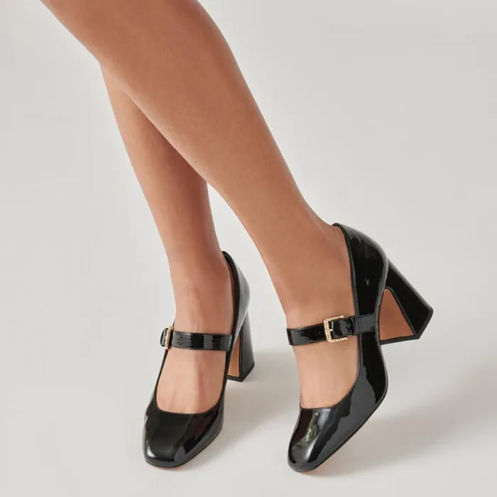 Dolce Vita Lakota Heels Midnight Crinkle Patent Women Heels
