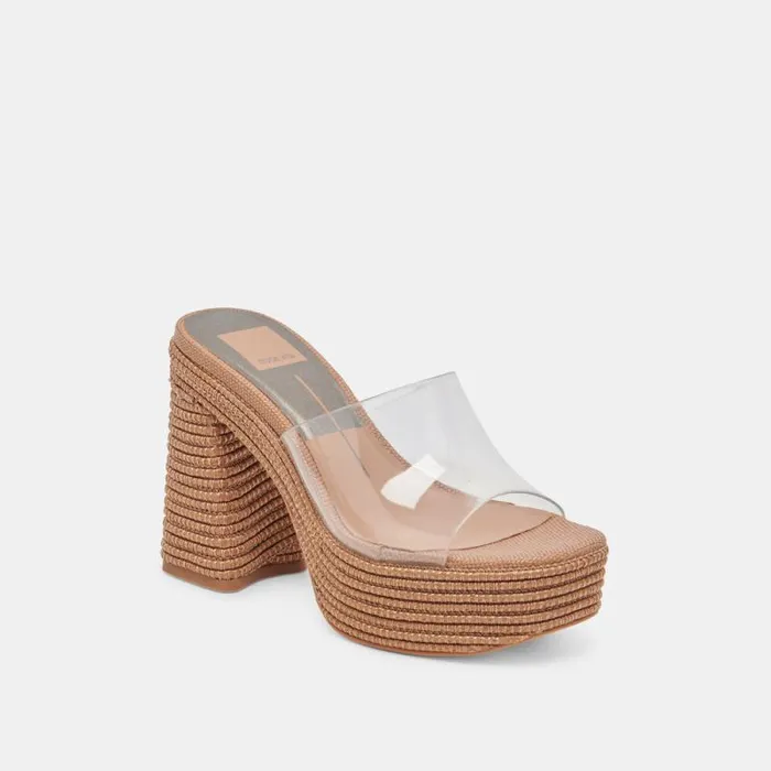 Dolce Vita Lichia Heels Cocoa Vinyl Women Heels