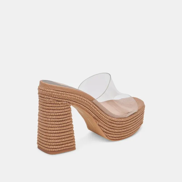Dolce Vita Lichia Heels Cocoa Vinyl Women Heels