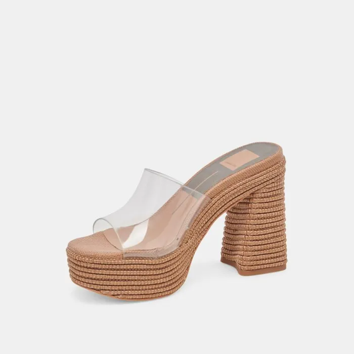 Dolce Vita Lichia Heels Cocoa Vinyl Women Heels