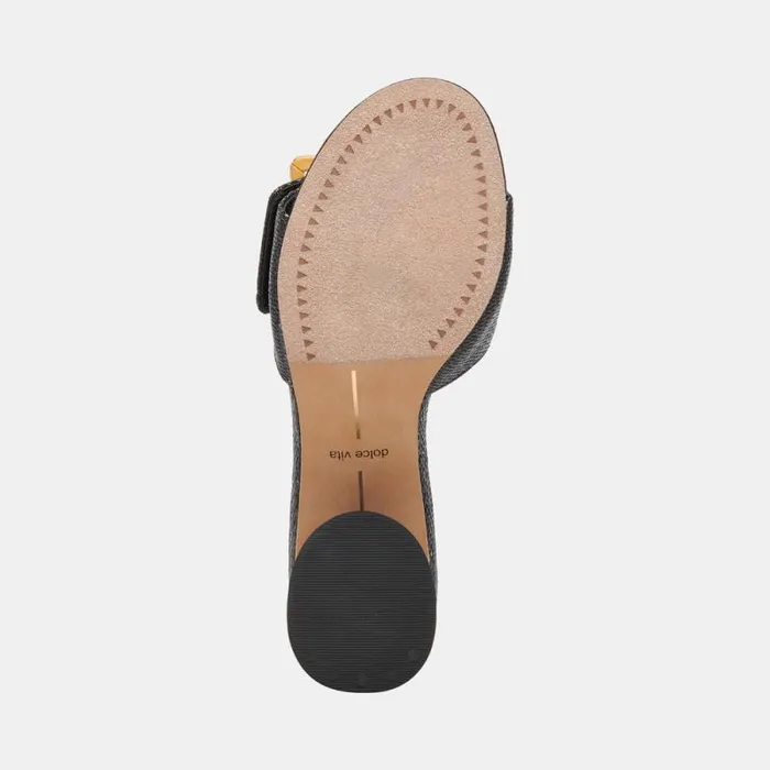 Dolce Vita Lucey Wide Heels Black Raffia Women Heels