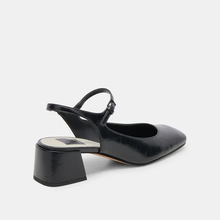 Dolce Vita Maggi Heels Midnight Crinkle Patent Women Flats and Loafers