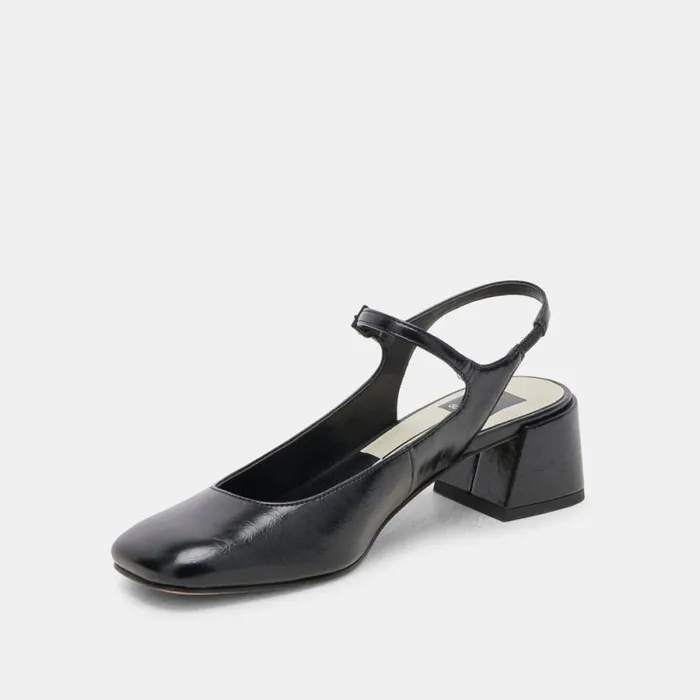 Dolce Vita Maggi Heels Midnight Crinkle Patent Women Flats and Loafers