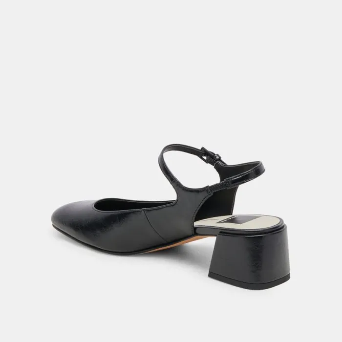 Dolce Vita Maggi Heels Midnight Crinkle Patent Women Flats and Loafers
