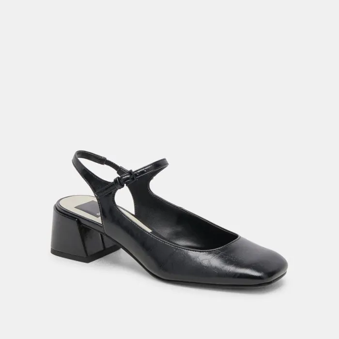 Dolce Vita Maggi Heels Midnight Crinkle Patent Women Flats and Loafers