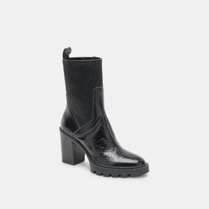 Dolce Vita Marni H2O Boots Midnight Crinkle Patent Women Boots and Booties