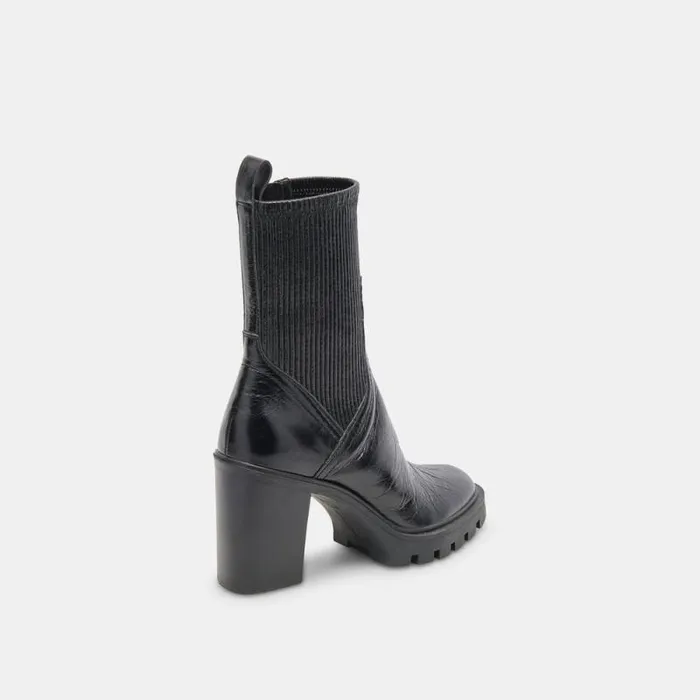 Dolce Vita Marni H2O Boots Midnight Crinkle Patent Women Boots and Booties