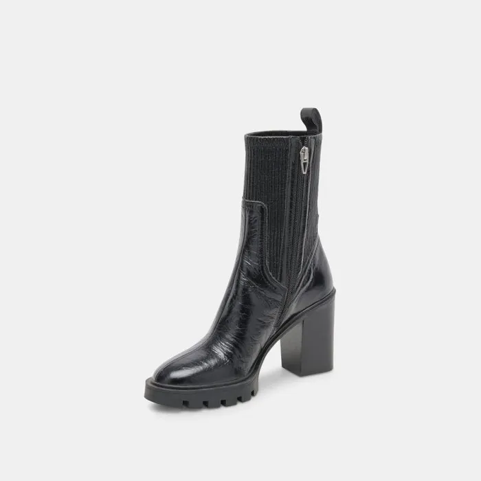 Dolce Vita Marni H2O Boots Midnight Crinkle Patent Women Boots and Booties