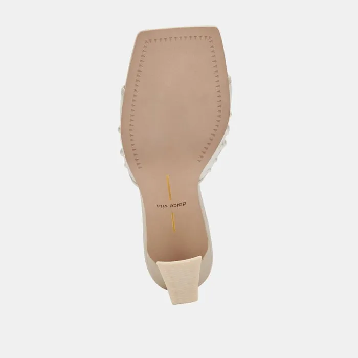 Dolce Vita Narda Pearl Heels Ivory Mesh Women Heels