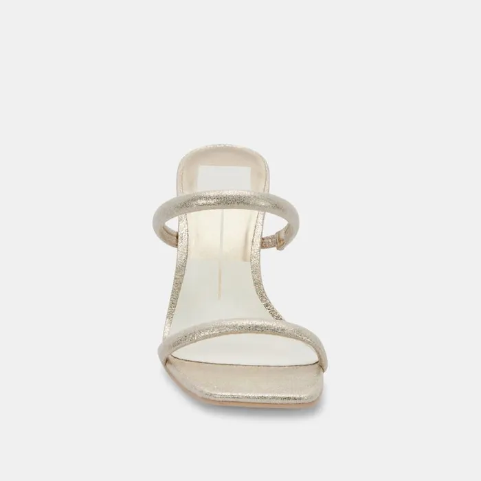 Dolce Vita Noles Heels Gold Metallic Stella Suede Women Sandals
