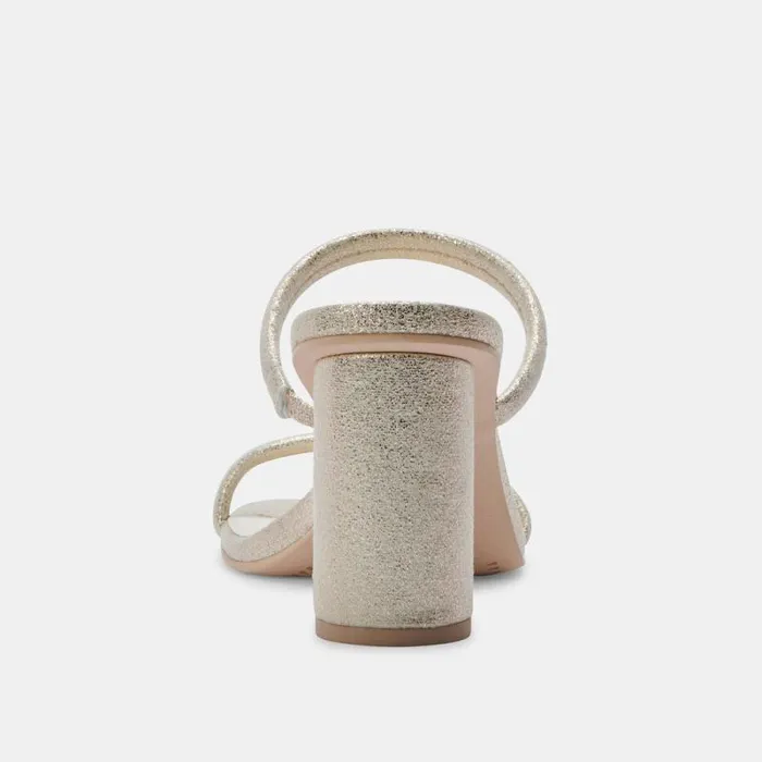 Dolce Vita Noles Heels Gold Metallic Stella Suede Women Sandals