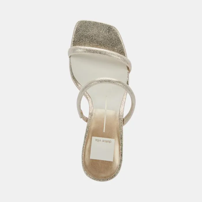 Dolce Vita Noles Heels Gold Metallic Stella Suede Women Sandals