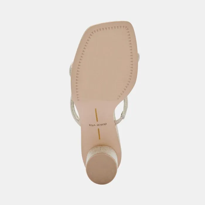 Dolce Vita Noles Heels Gold Metallic Stella Suede Women Sandals