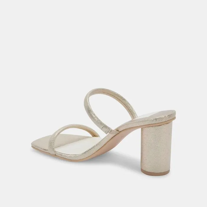 Dolce Vita Noles Heels Gold Metallic Stella Suede Women Sandals