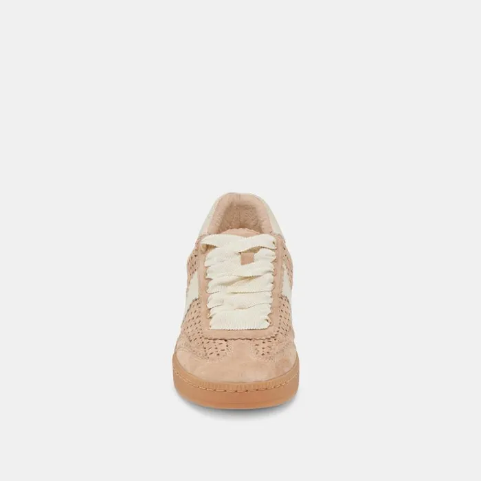 Dolce Vita Notice Eyelet Perf Sneakers Camel Suede Women Sneakers
