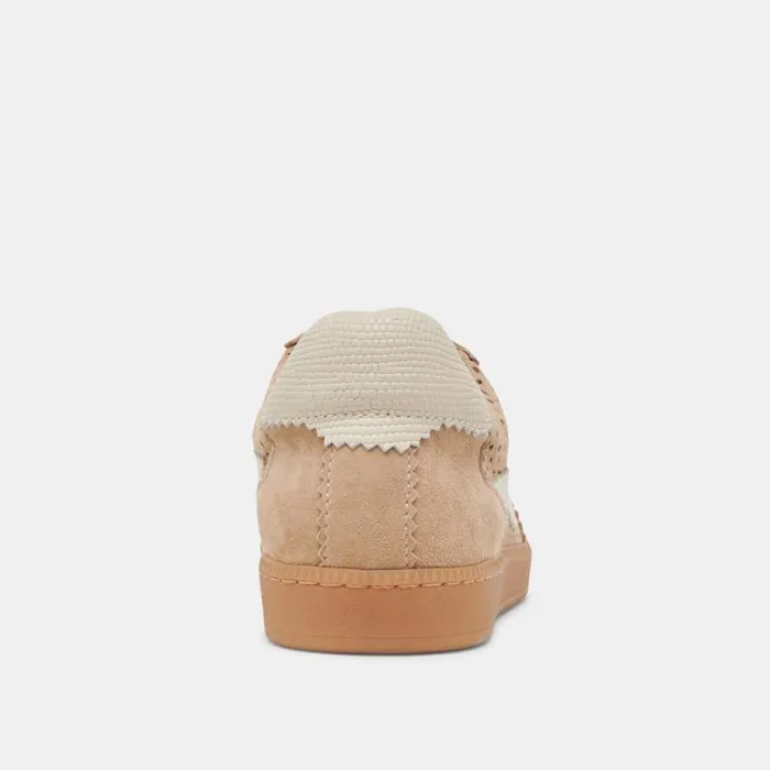 Dolce Vita Notice Eyelet Perf Sneakers Camel Suede Women Sneakers