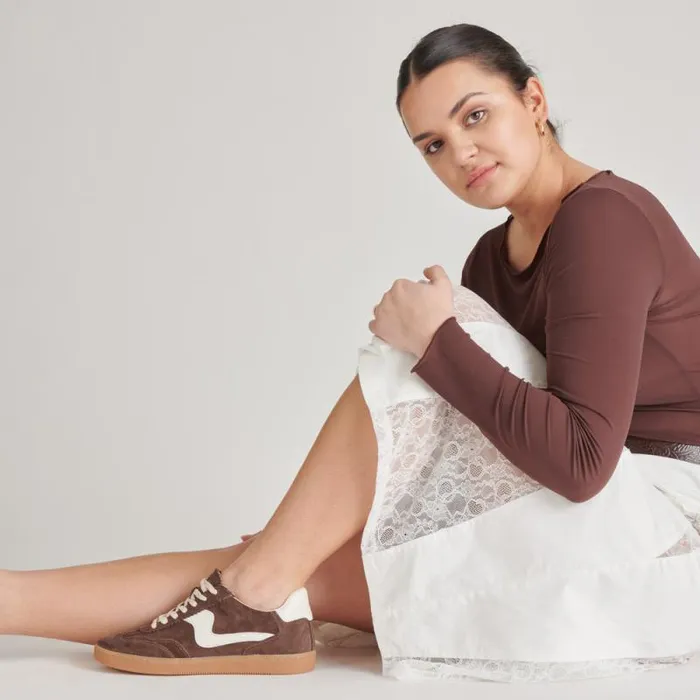 Dolce Vita Notice Sneakers Dk Brown Suede Women Sneakers