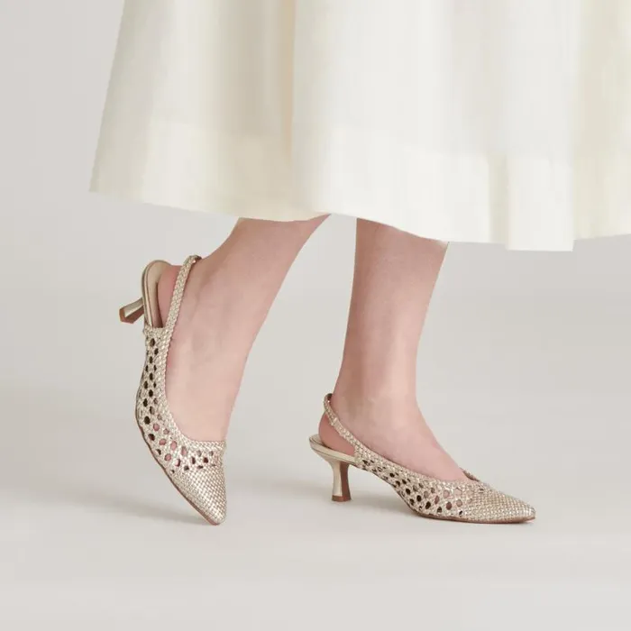 Dolce Vita Olympa Heels Light Gold Metallic Stella Women Heels