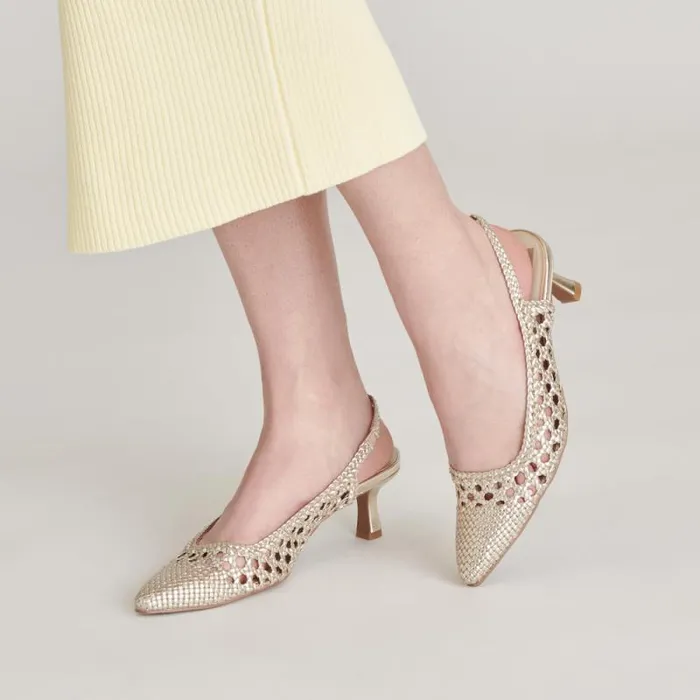 Dolce Vita Olympa Heels Light Gold Metallic Stella Women Heels
