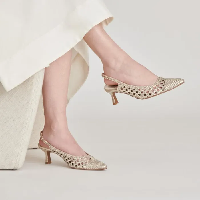 Dolce Vita Olympa Heels Light Gold Metallic Stella Women Heels