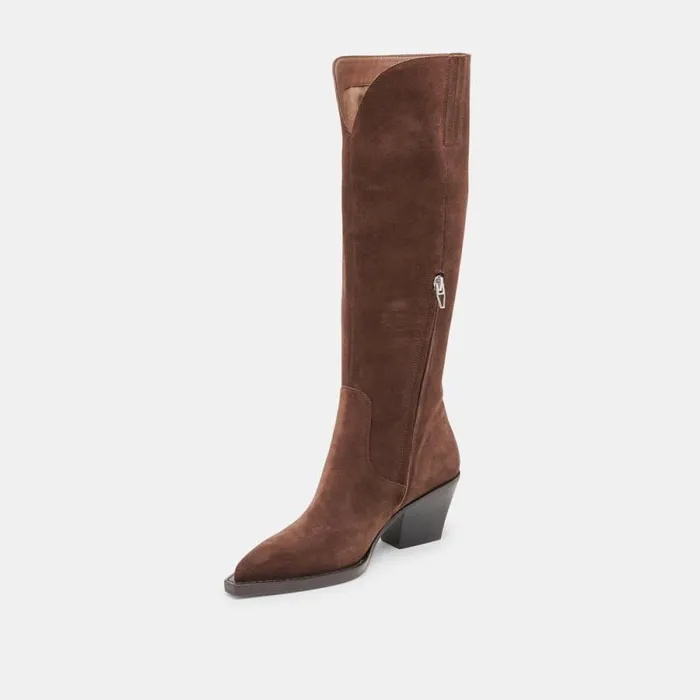 Dolce Vita Raj Boots Dk Brown Suede Women Boots and Booties