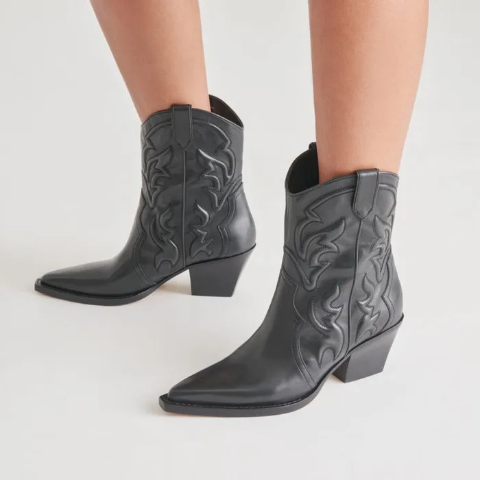 Dolce Vita Rimona Booties Black Leather Women Boots and Booties