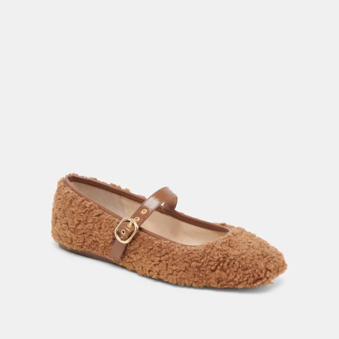 Dolce Vita Rodni Plush Ballet Flats Pecan Plush Women Flats and Loafers