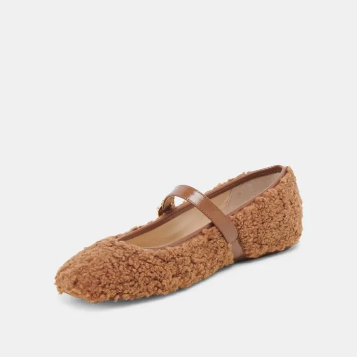 Dolce Vita Rodni Plush Ballet Flats Pecan Plush Women Flats and Loafers