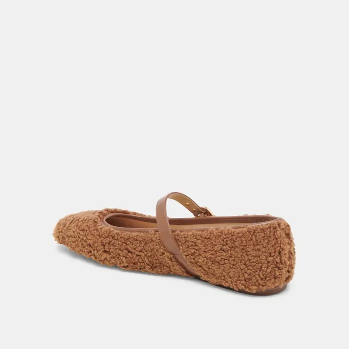 Dolce Vita Rodni Plush Ballet Flats Pecan Plush Women Flats and Loafers