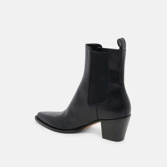 Dolce Vita Shadie H2O Wide Booties Black Leather Women Boots and Booties