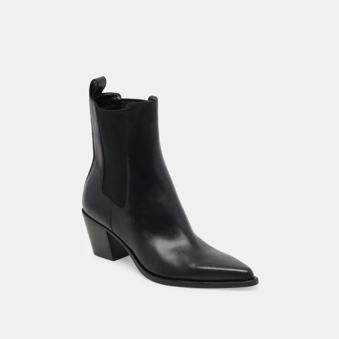 Dolce Vita Shadie H2O Wide Booties Black Leather Women Boots and Booties