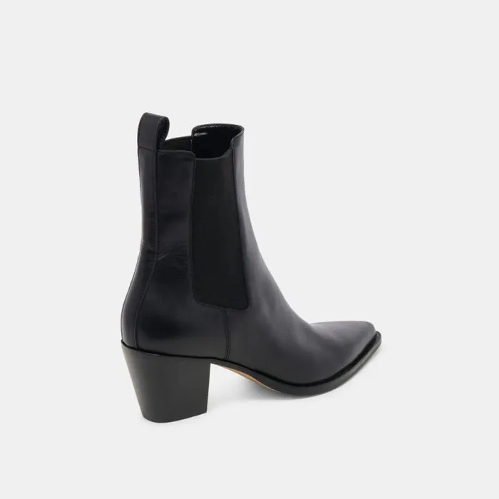 Dolce Vita Shadie H2O Wide Booties Black Leather Women Boots and Booties