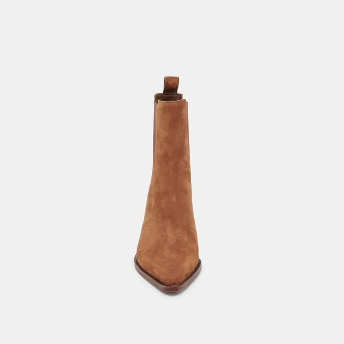 Dolce Vita Shadie H2O Wide Booties Brown Suede Women Boots and Booties