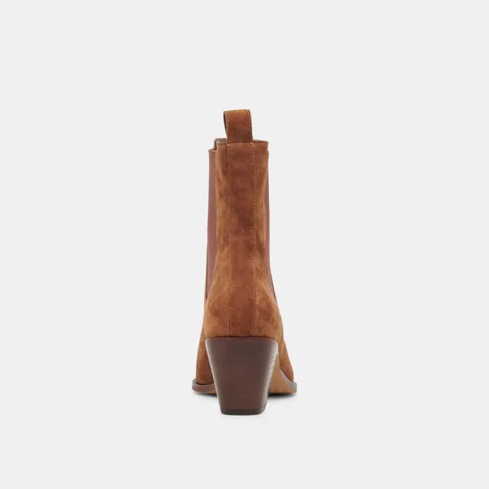 Dolce Vita Shadie H2O Wide Booties Brown Suede Women Boots and Booties